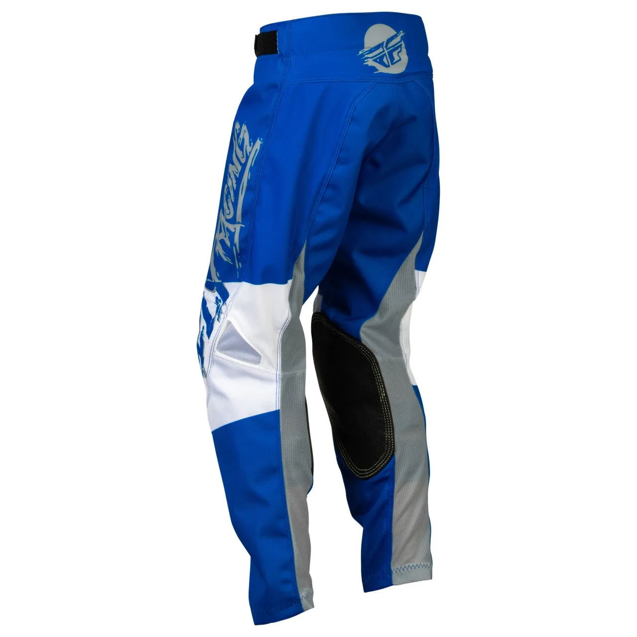 2023 Fly Racing Kinetic Khaos Youth Motocross Pants (Grey/Blue/White, UK Size:22)